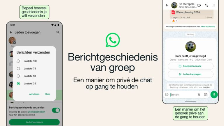 Nieuwe WhatsApp-groepsleden kunnen nu ook oudere berichten lezen