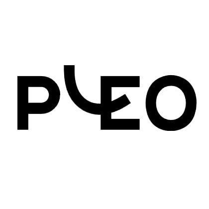 Het woord "PLEO" in vette, zwarte hoofdletters, met een gestileerde gebogen lijn die de "L" en "E" verbindt op een witte achtergrond.